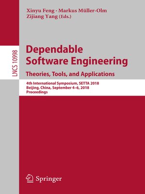 cover image of Dependable Software Engineering. Theories, Tools, and Applications